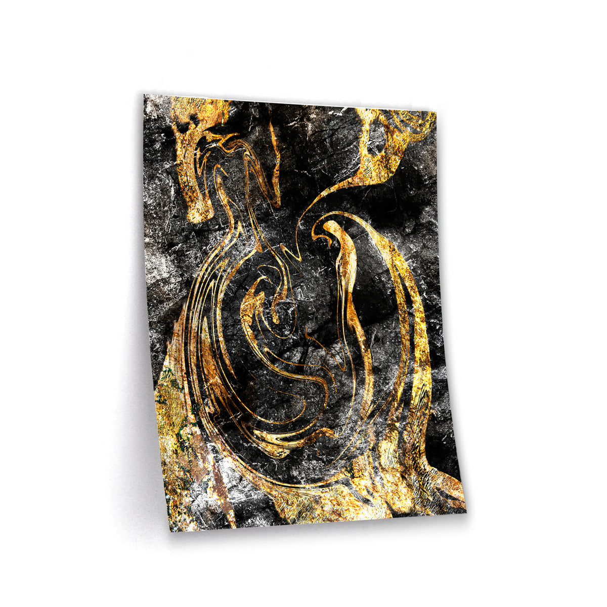 Black Golden Fluidart - Poster