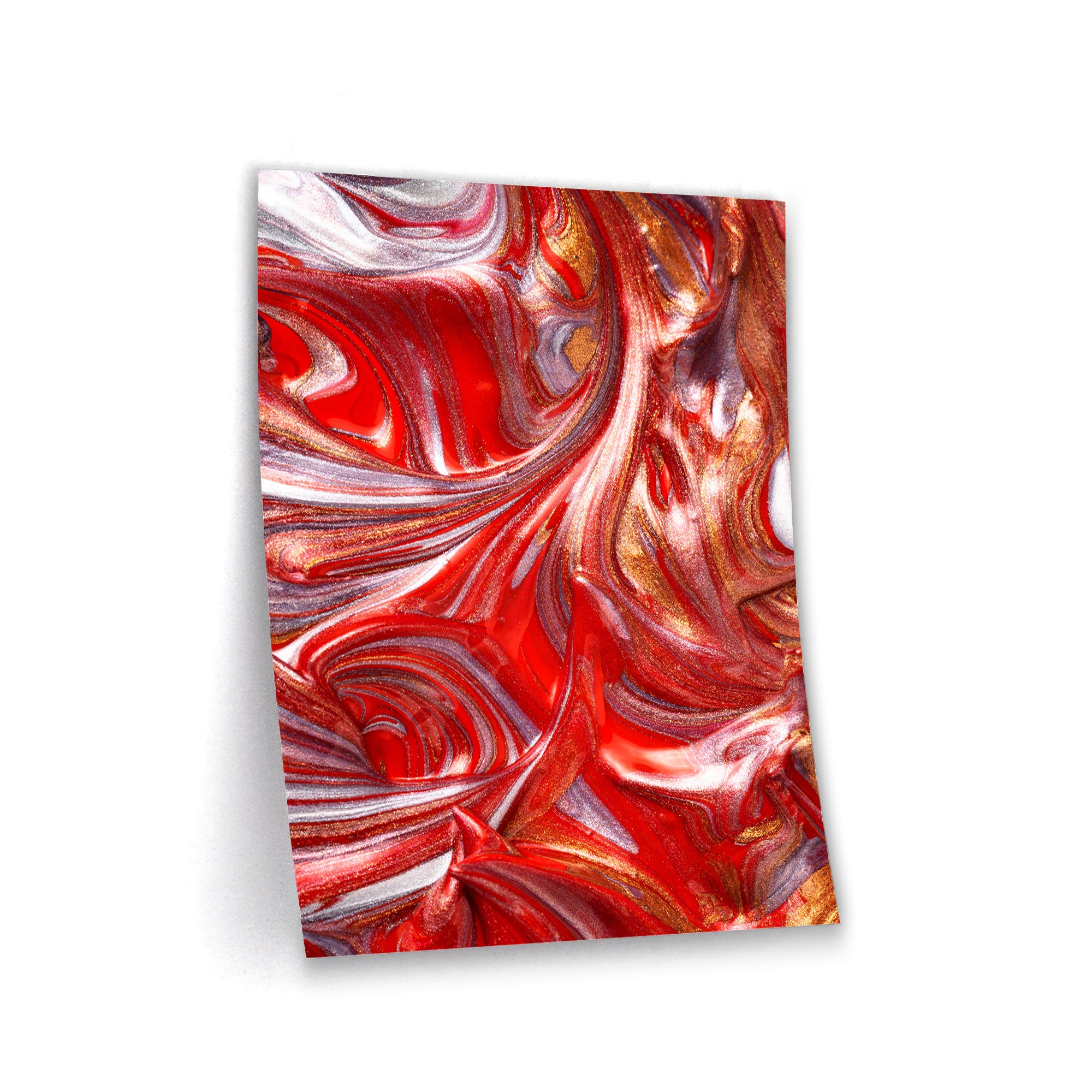 Red Golden Fluidart - Leinwandbild