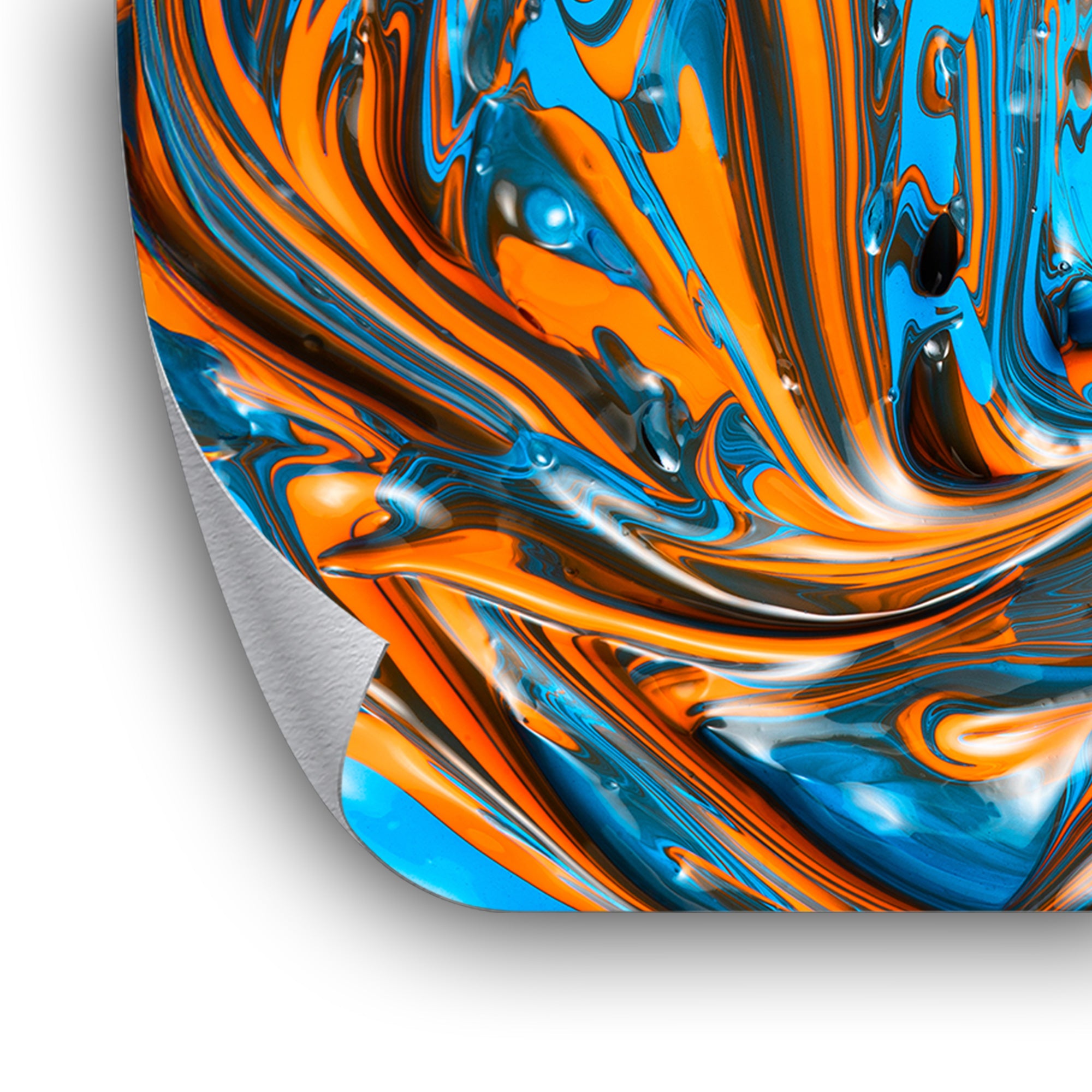 Blue Orange Fluidart - Poster