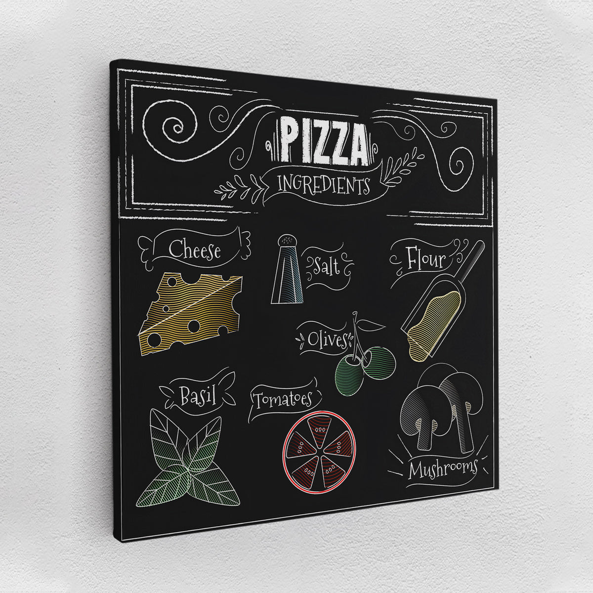 Pizza Ingredients - Leinwandbild