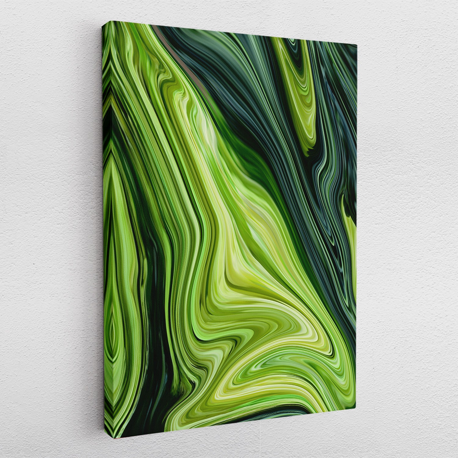 Green Fluidart - Leinwandbild