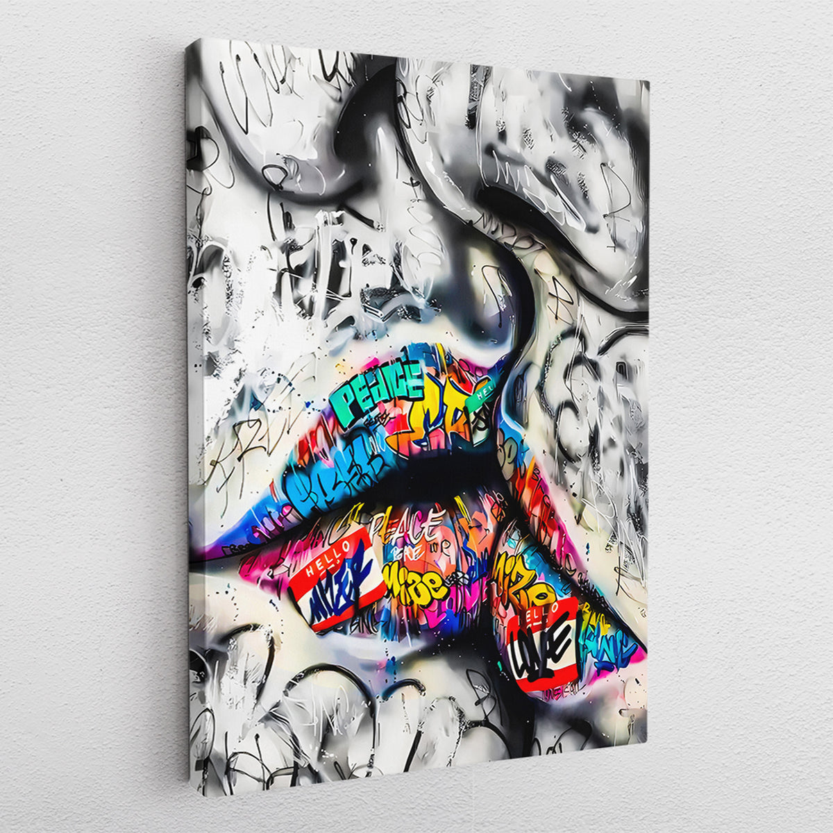 Graffiti Kiss - canvas picture