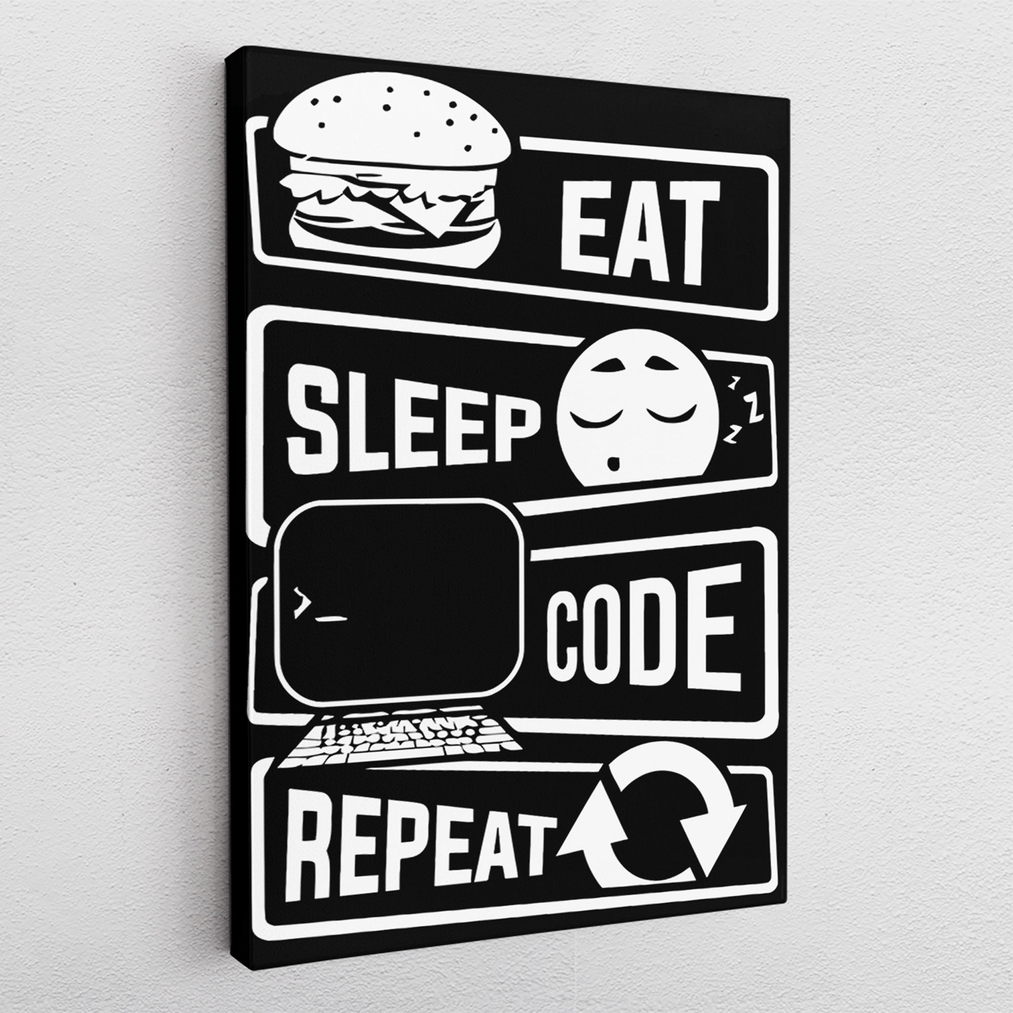 Eat Sleep Code Repeat - Leinwandbild