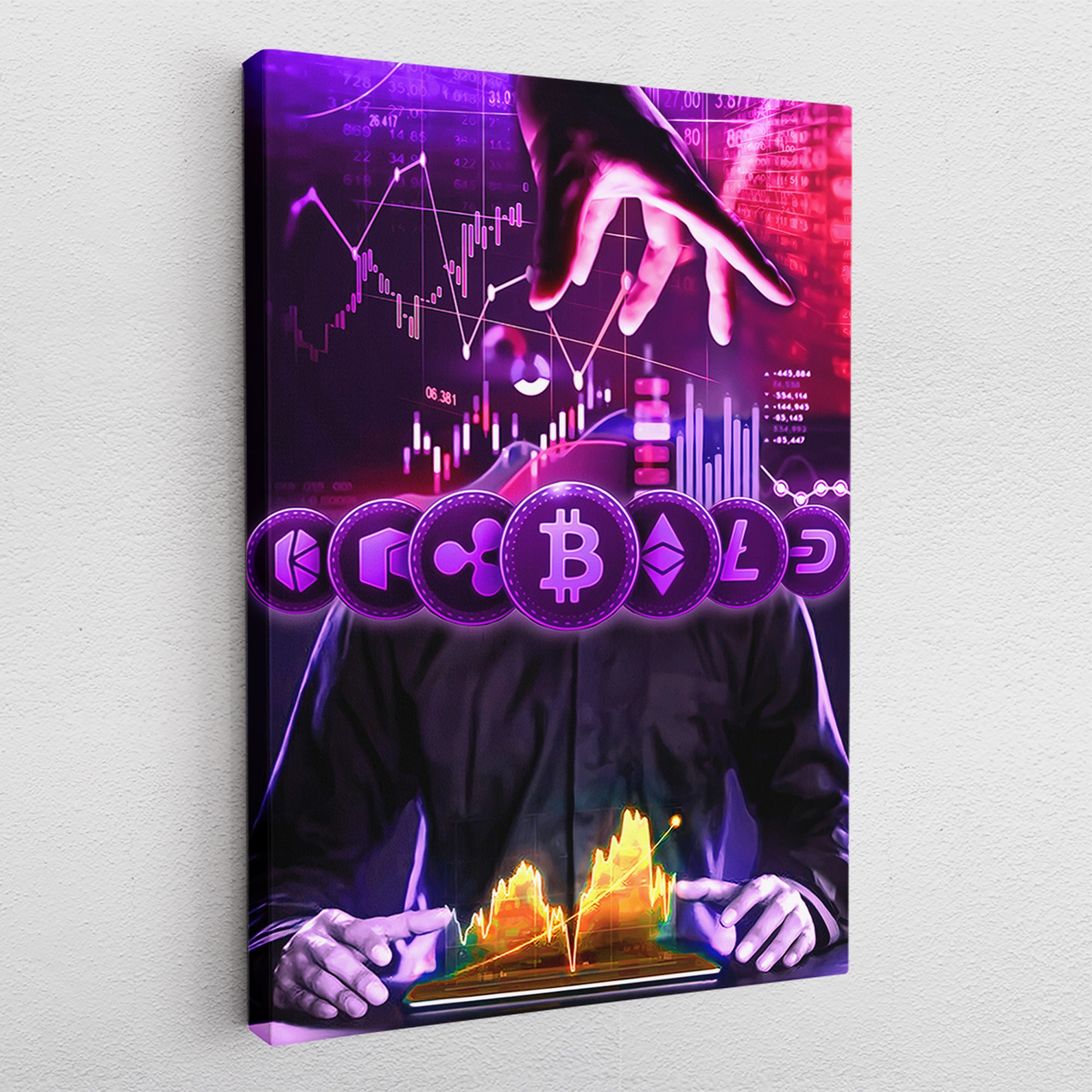 Purple Coin Charts - Leinwandbild