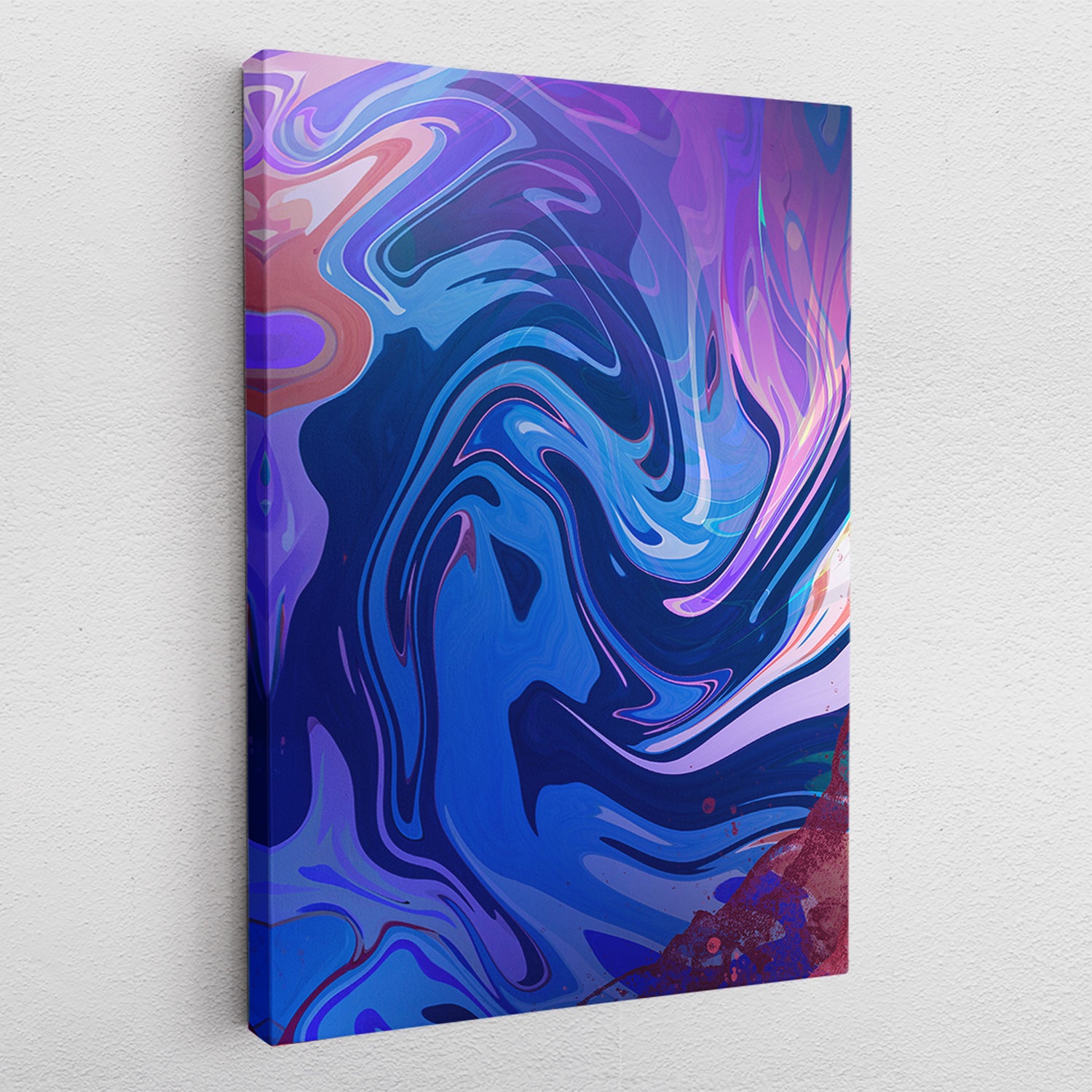 Blue Lila Fluidart - Leinwandbild