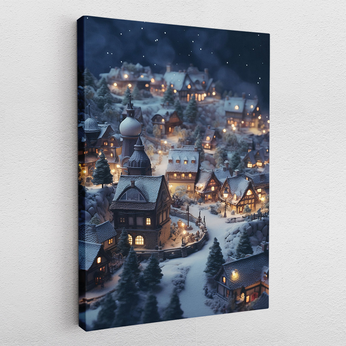 Winter Village - canvas picture