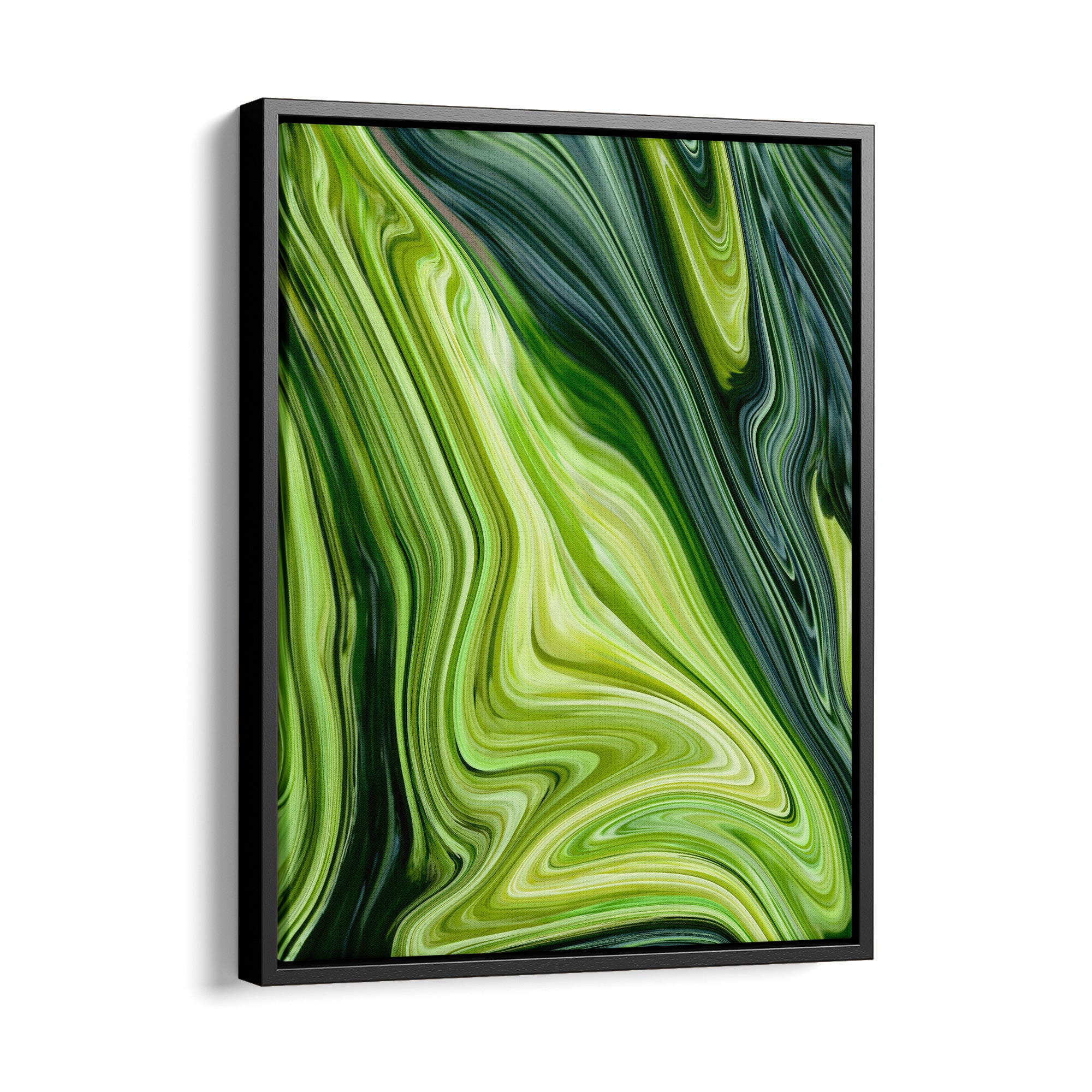 Green Fluidart - Leinwandbild