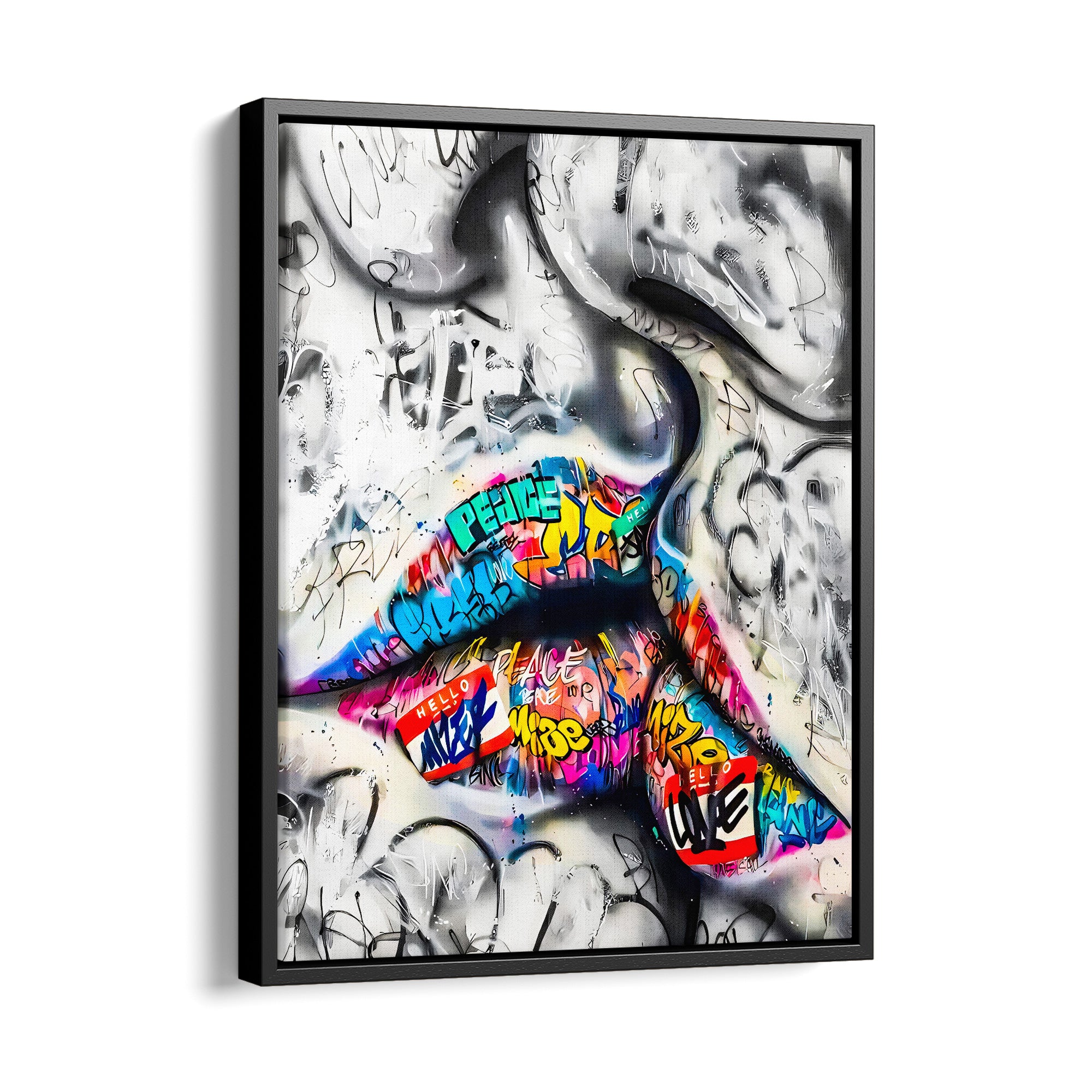 Graffiti Kiss - canvas picture