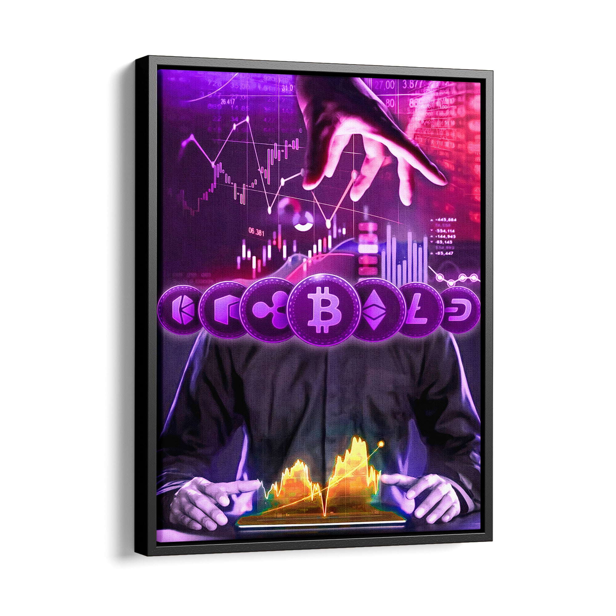 Purple Coin Charts - Canvas Picture