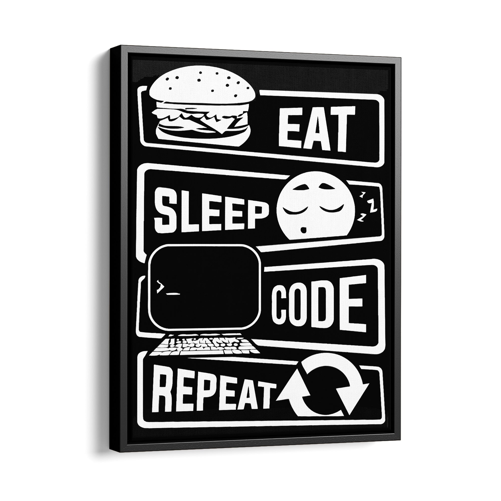 Eat Sleep Code Repeat - Leinwandbild