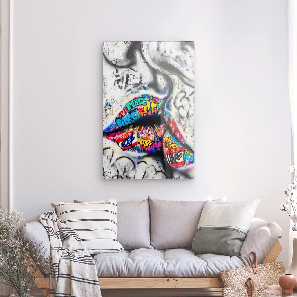 Graffiti Kiss - Alu Acrylglas