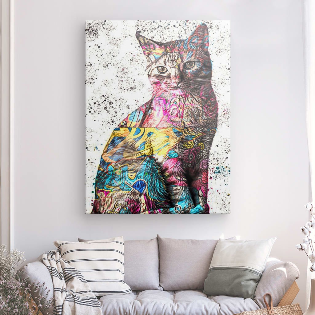 Rainbow Kitty - canvas picture